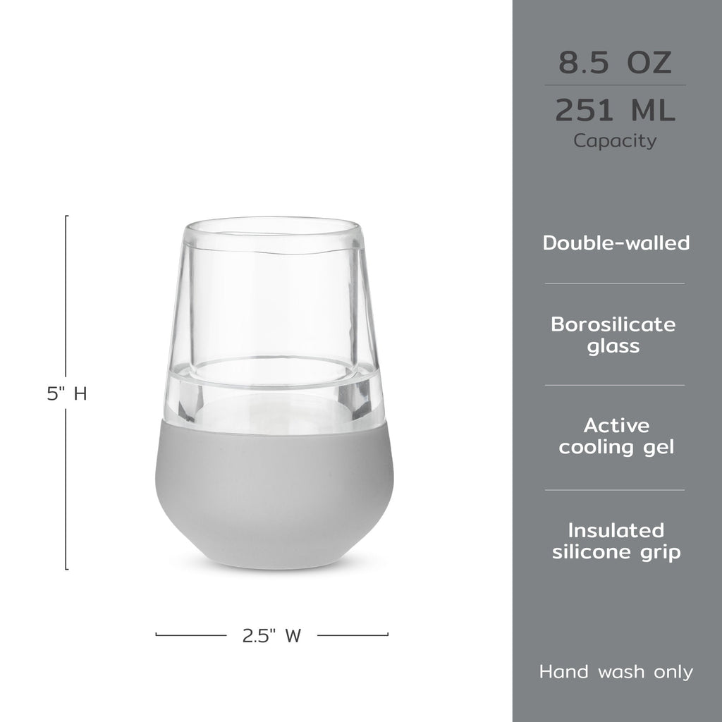 Glass Wine FREEZE™ in Gray, Set of 2