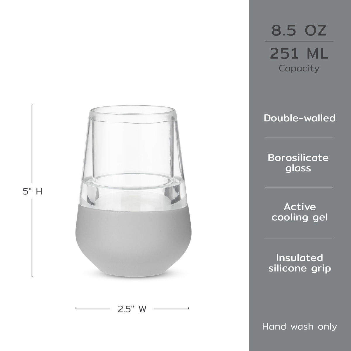 Glass Wine FREEZE™ in Gray, Set of 2
