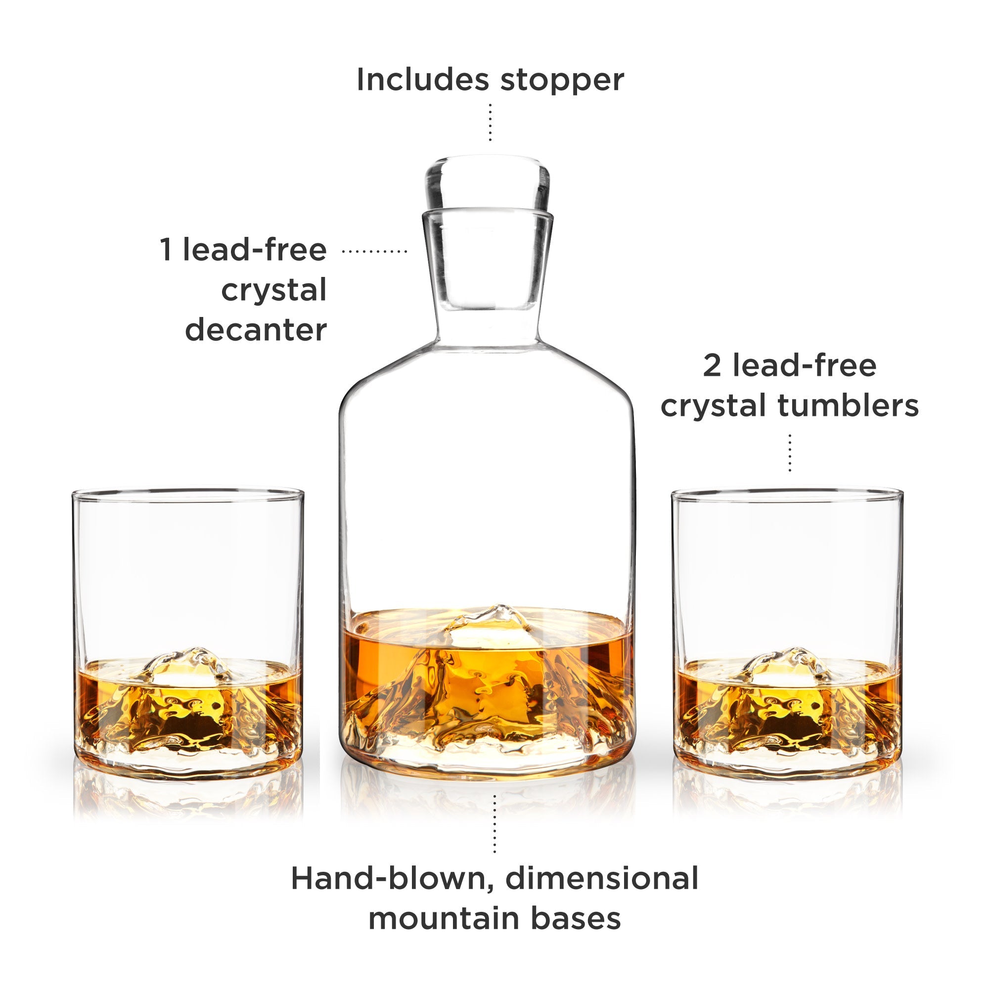 Mountain Crystal Decanter and Tumbler Set
