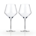 Raye Angled Crystal Burgundy Glasses Set of 2