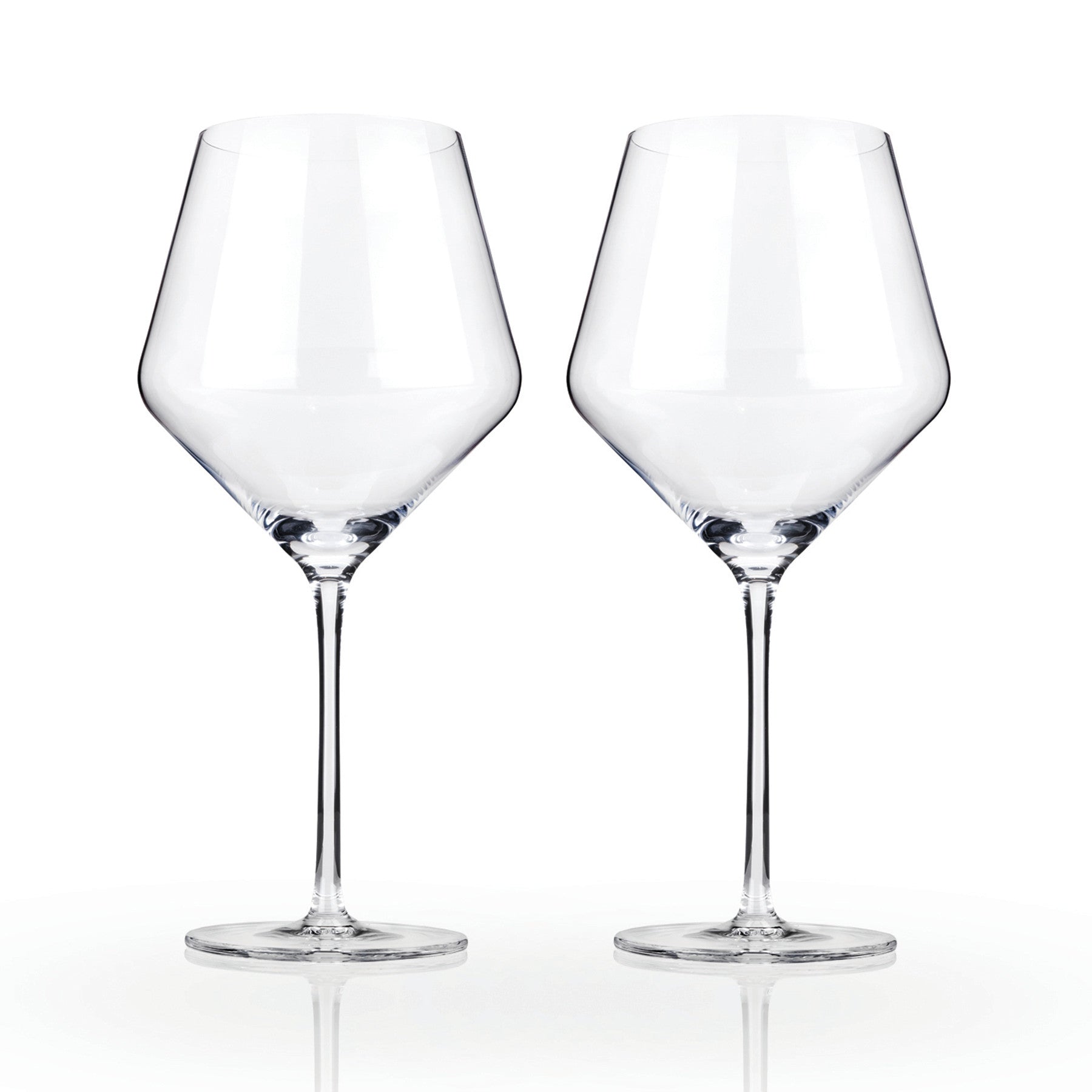 Raye Angled Crystal Burgundy Glasses Set of 2