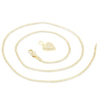 Cubic Zirconia 14K Gold Filled Circled Heart Pendant Necklace Set