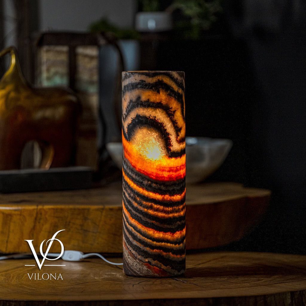 Ultra Exotic Tangerine Crystal (Onyx Table Lamp #34)