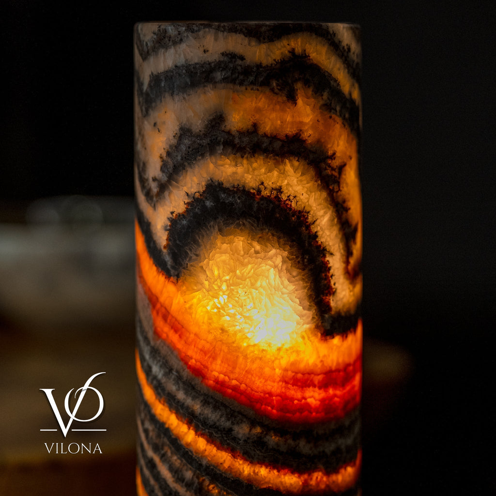 Ultra Exotic Tangerine Crystal (Onyx Table Lamp #34)