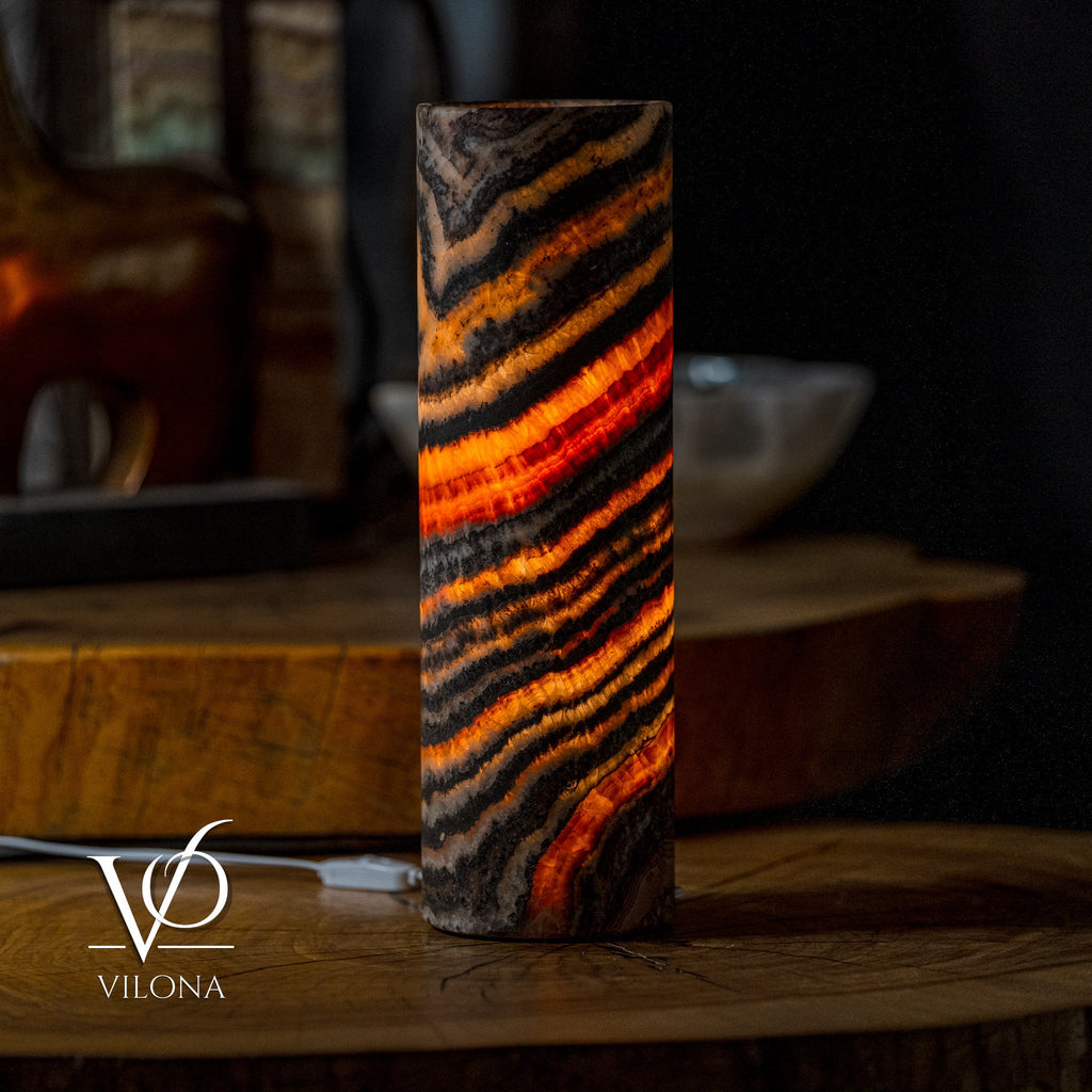 Ultra Exotic Tangerine Crystal (Onyx Table Lamp #34)
