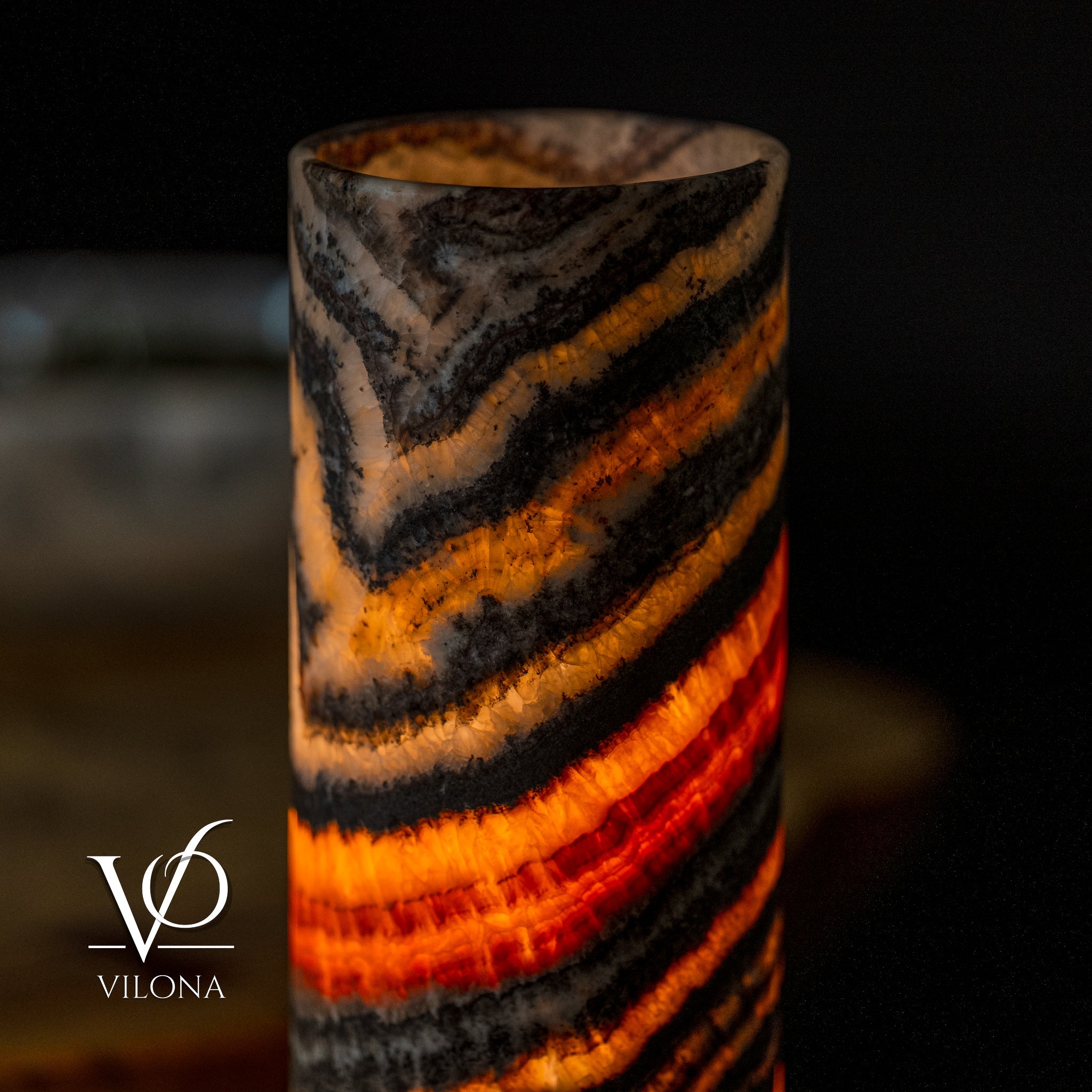 Ultra Exotic Tangerine Crystal (Onyx Table Lamp #34)