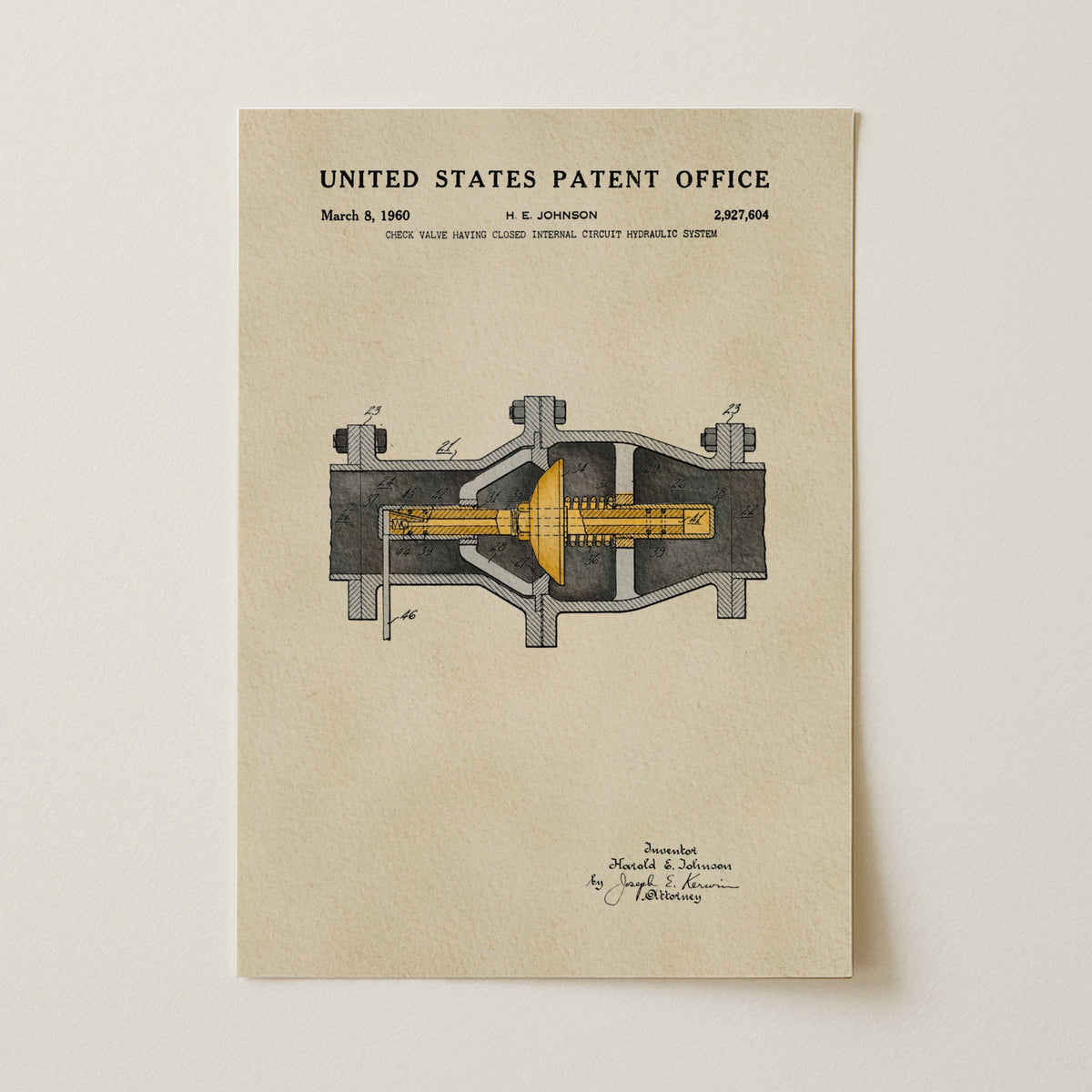 Check Valve Hydraulic System (1960)