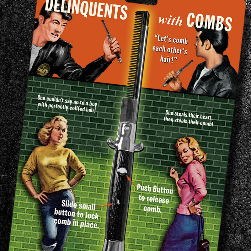 Switchblade Comb - 50's greaser folding comb costume prop - Archie McPhee