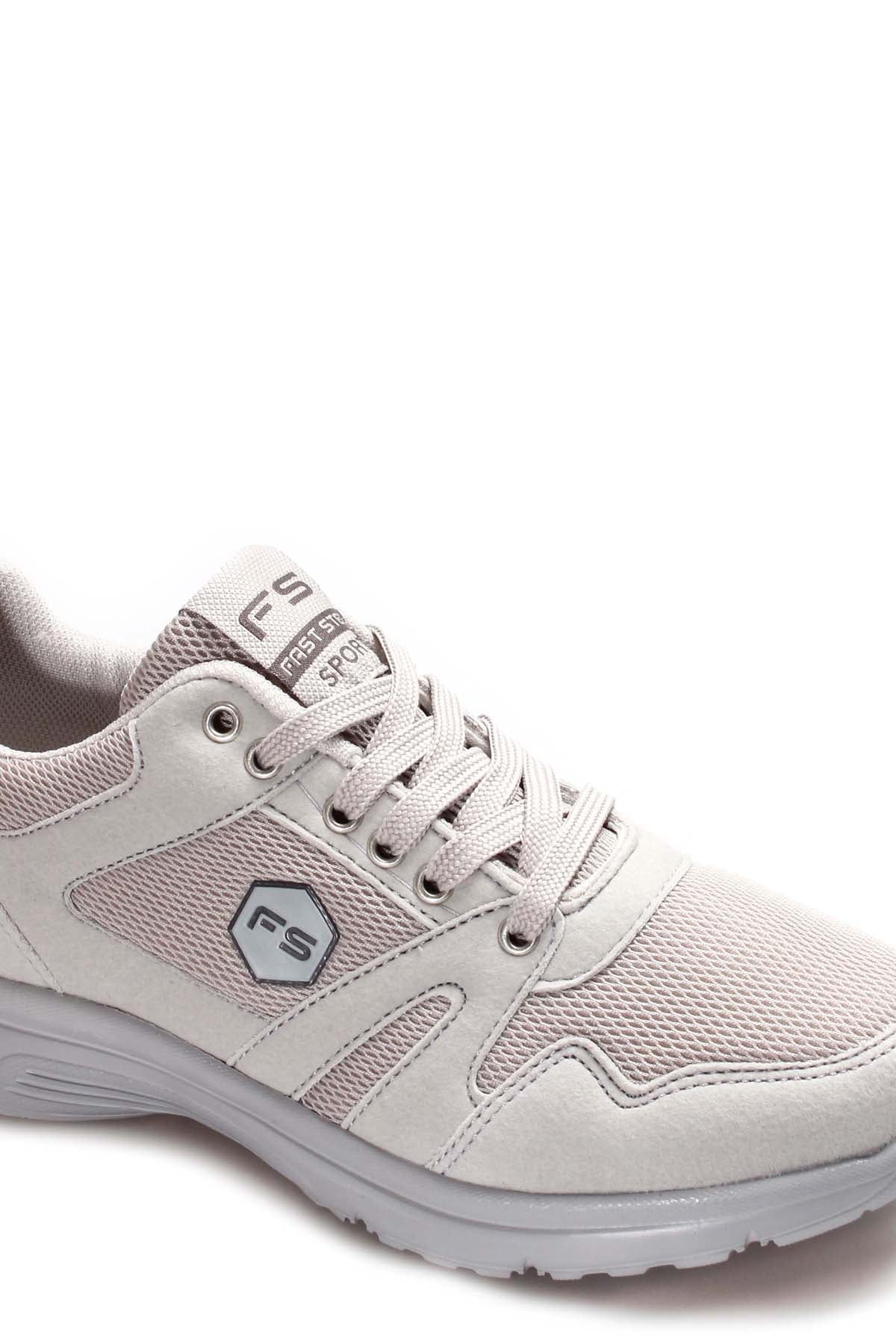 Men's Light Gray Athletic Sneakers with Breathable Mesh - Wessi
