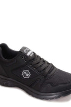 Men's All-Black Athletic Sneakers with Mesh Panels - Wessi