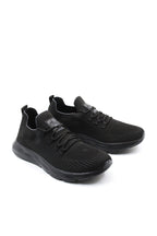 Men's All-Black Knit Sneakers with Flexible Sole - Wessi