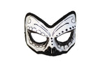 Black and White Day of the Dead Tuxedo 1/2 Skull Eye Mask
