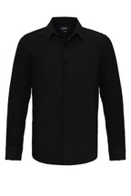 Men's Black Long Sleeve Linen Shirt - Wessi