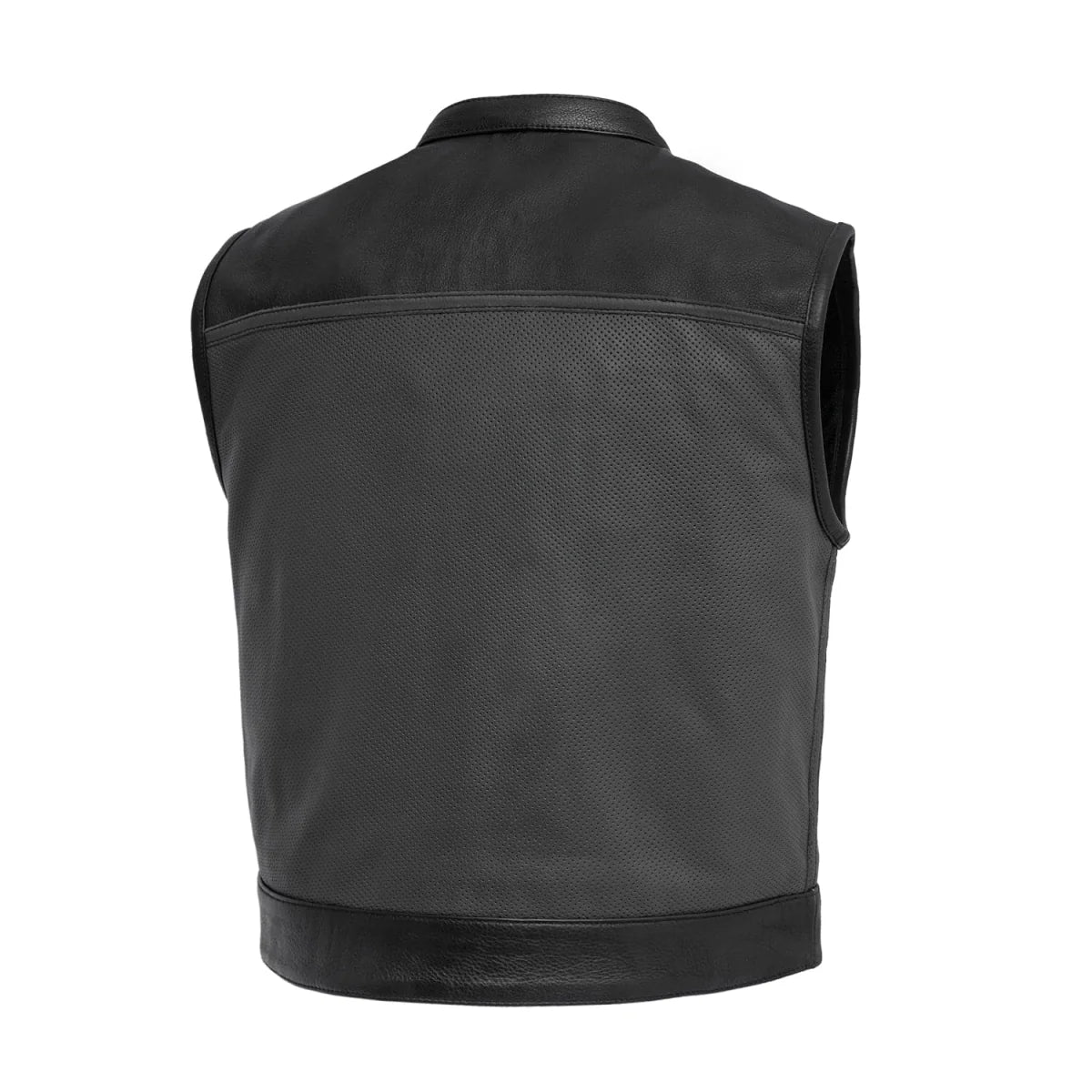 V-Twin Visionary Battleship Perforated Leather Vest