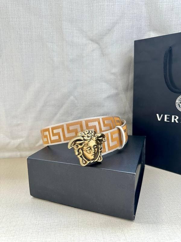 VERSACE La Medusa La Greca Belt 'Beige/White'