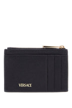 VERSACE Mini Leather Card Holder with Zip