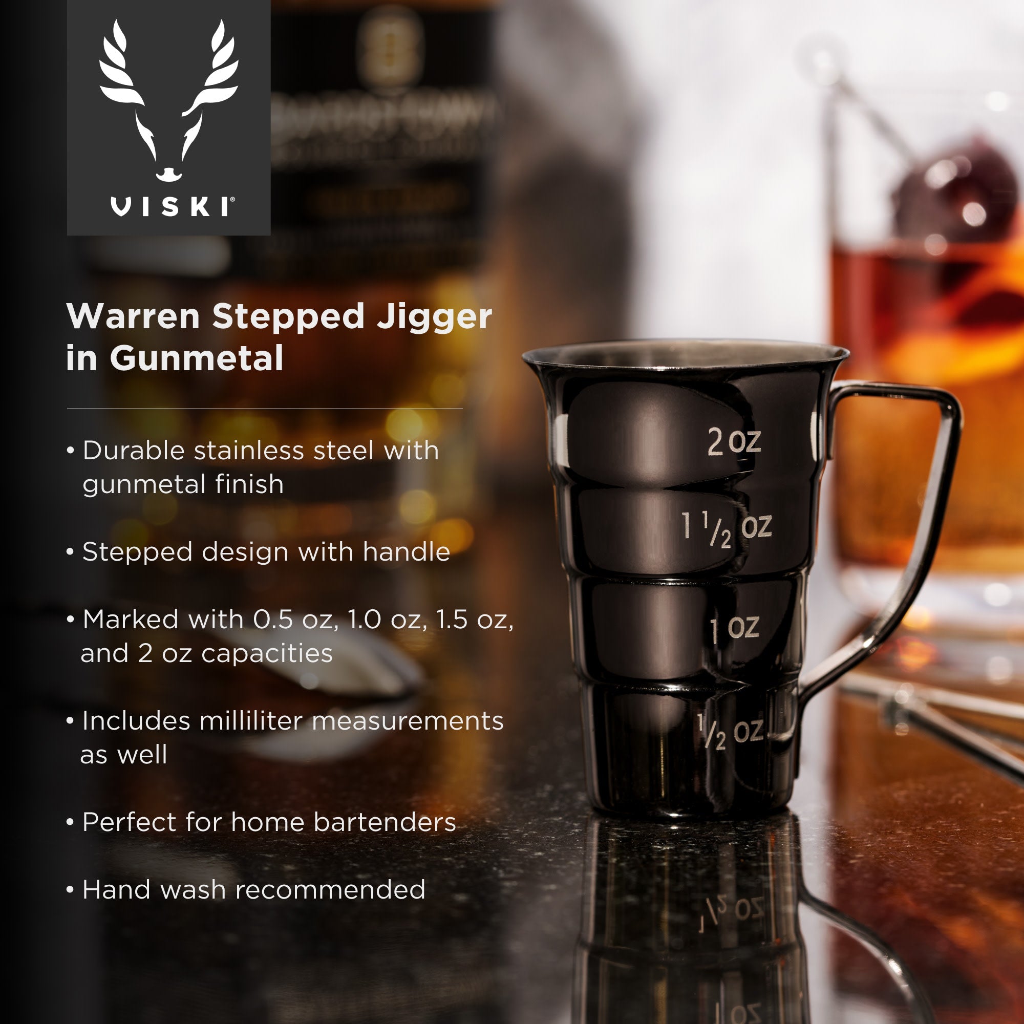 Gunmetal Stepped Jigger