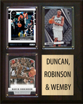 Victor Wembanyama David Robinson Tim Duncan 3 Card Plaque 8" x 10" San Antonio Spurs