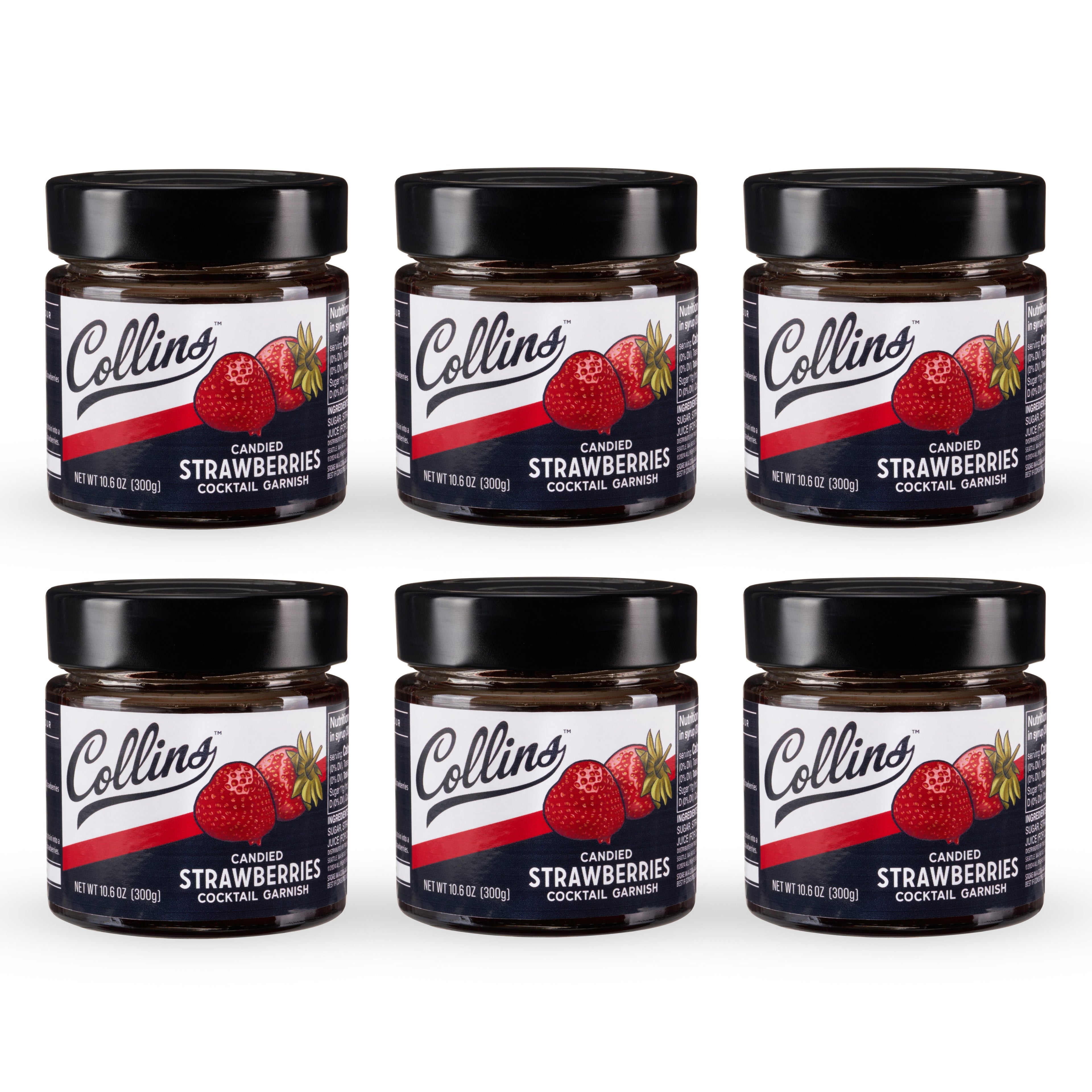 Candied Strawberries in Syrup 10.6 oz , Set of 6
