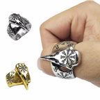 Vikings Aegishjalmur Raven Skull Ring
