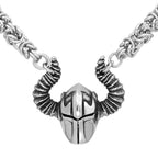 Vikings Horned Helmet Stainless Steel Necklace