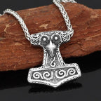 Viking Raven Mjolnir Necklace