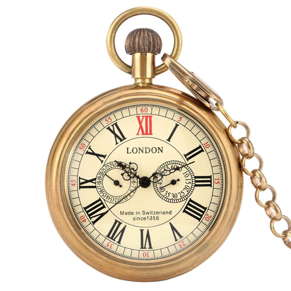 Vintage London Replica Mechanical Pocket Watch