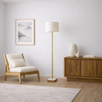 Viora Marble Base Floor Lamp - Dark Brown and White