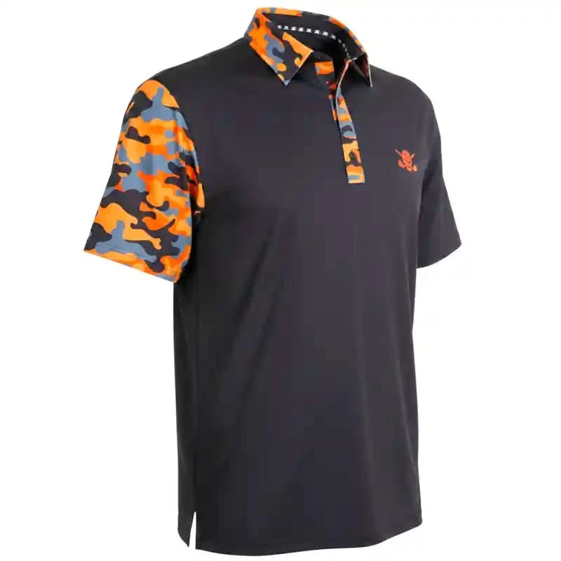 VIP Cool-Stretch Men's Golf Shirt (Black/Orange)