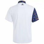 VIP Cool-Stretch Men's Golf Shirt - White/Ocean Blue