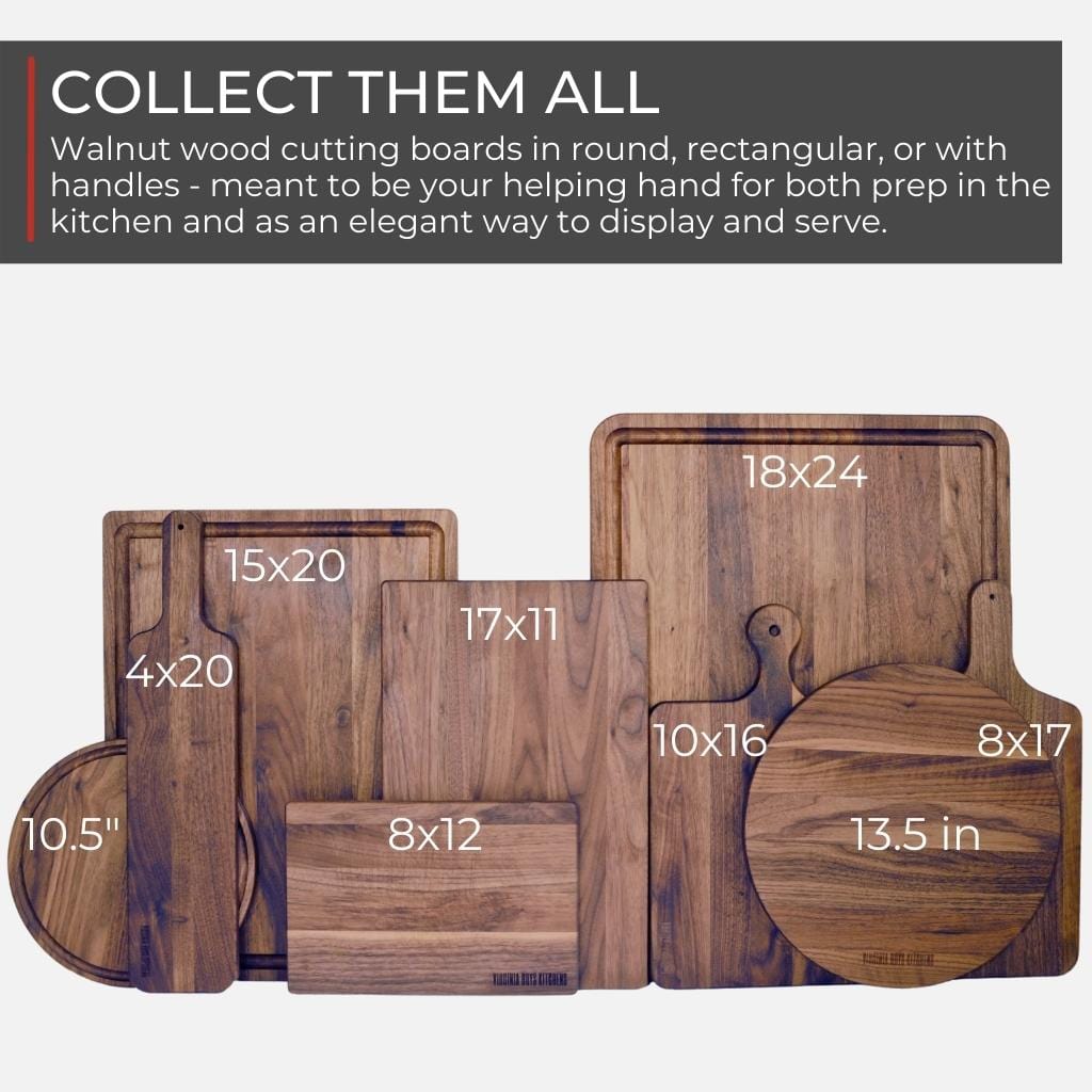 Large Round Walnut Wood Charcuterie Board