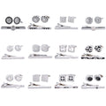 Vittorio Vico Rhinestone Cufflinks & Tie Bar Set in Gift Box