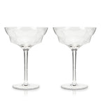 Seneca Faceted Crystal Martini Glasses Set of 2