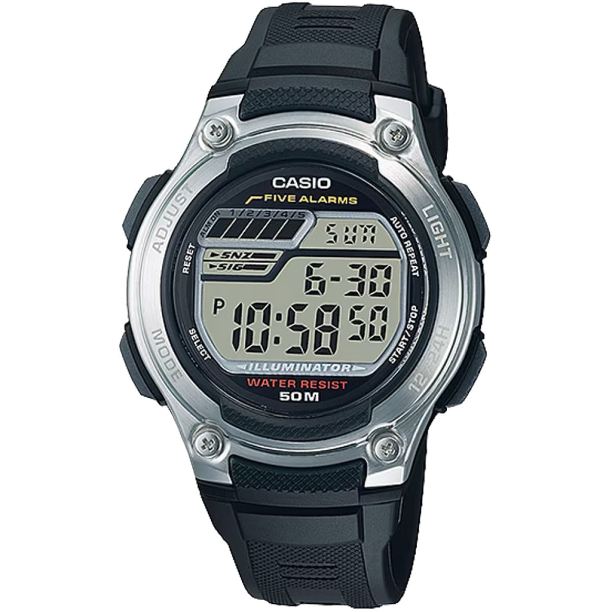 Casio Men's Illuminator Digital Watch with Black Dial - W-212H-1AV