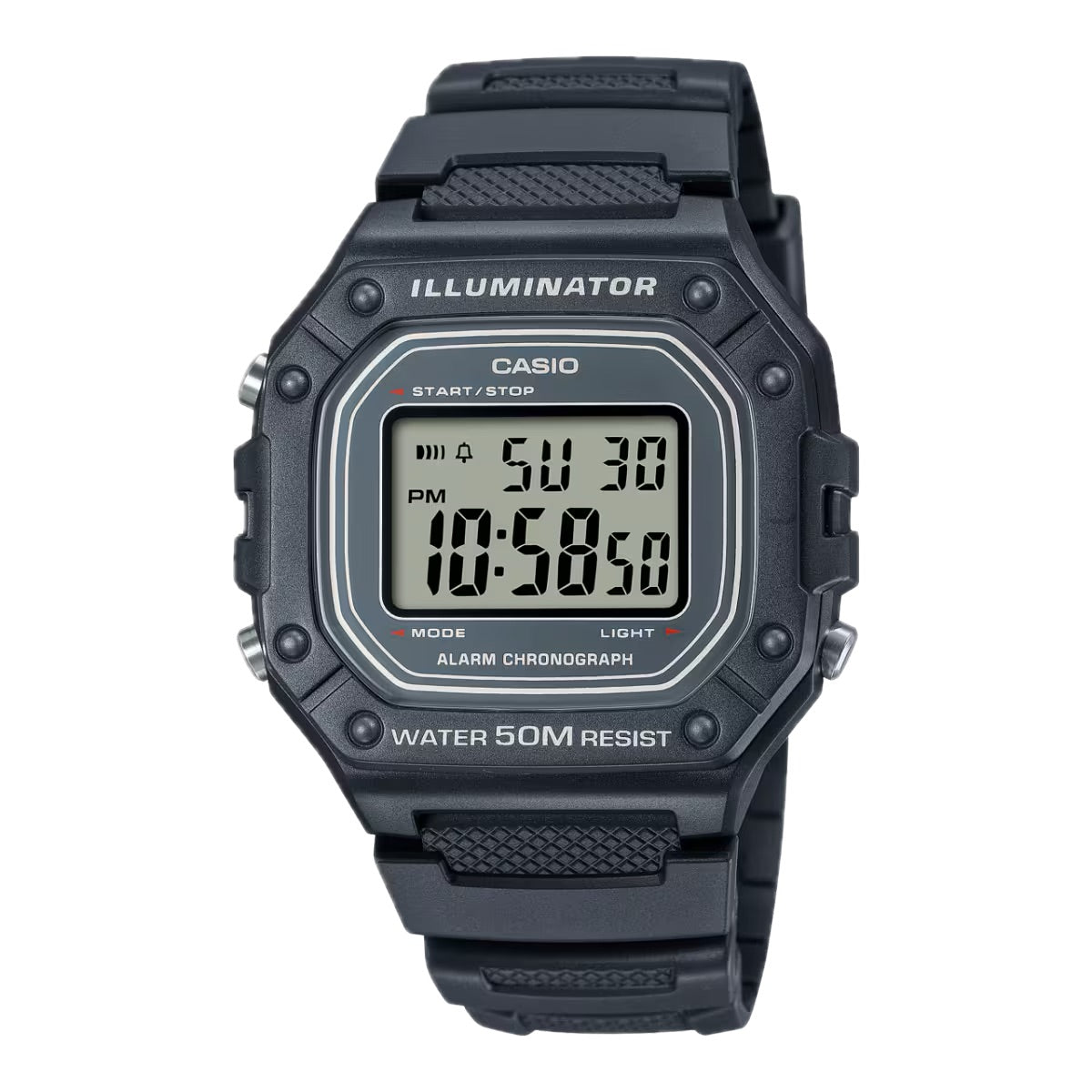 Casio Men's Water-Resistant Digital Watch with Gray Band - W-218H-8AVCF