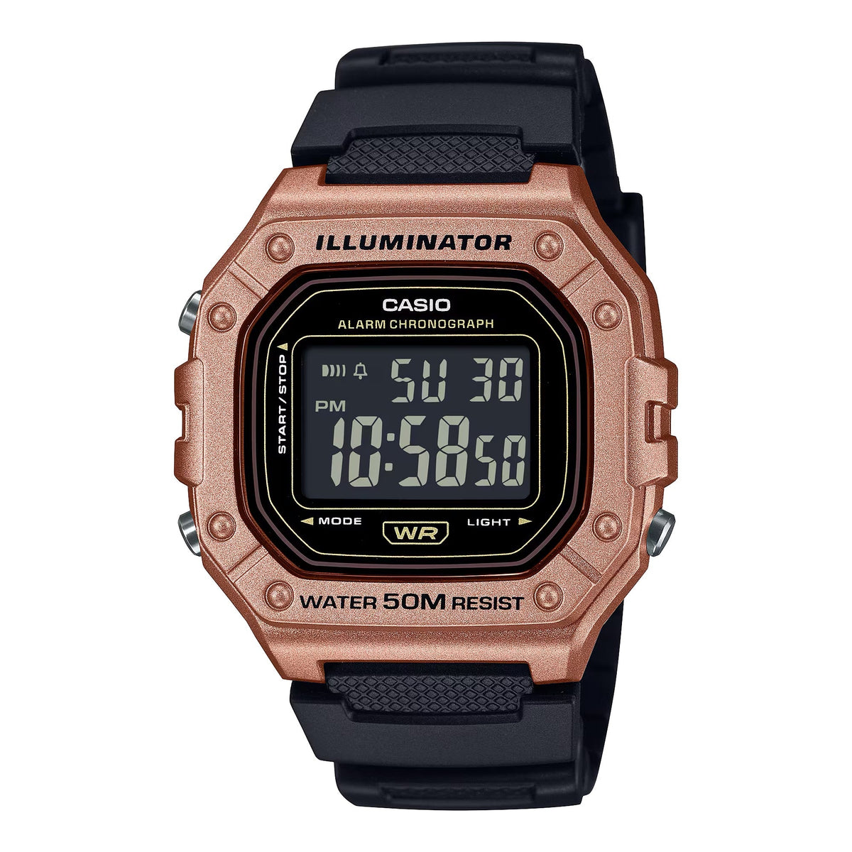 Casio Men's Bronze Digital Sport Watch with Black Strap - W-218HM-5BVCF