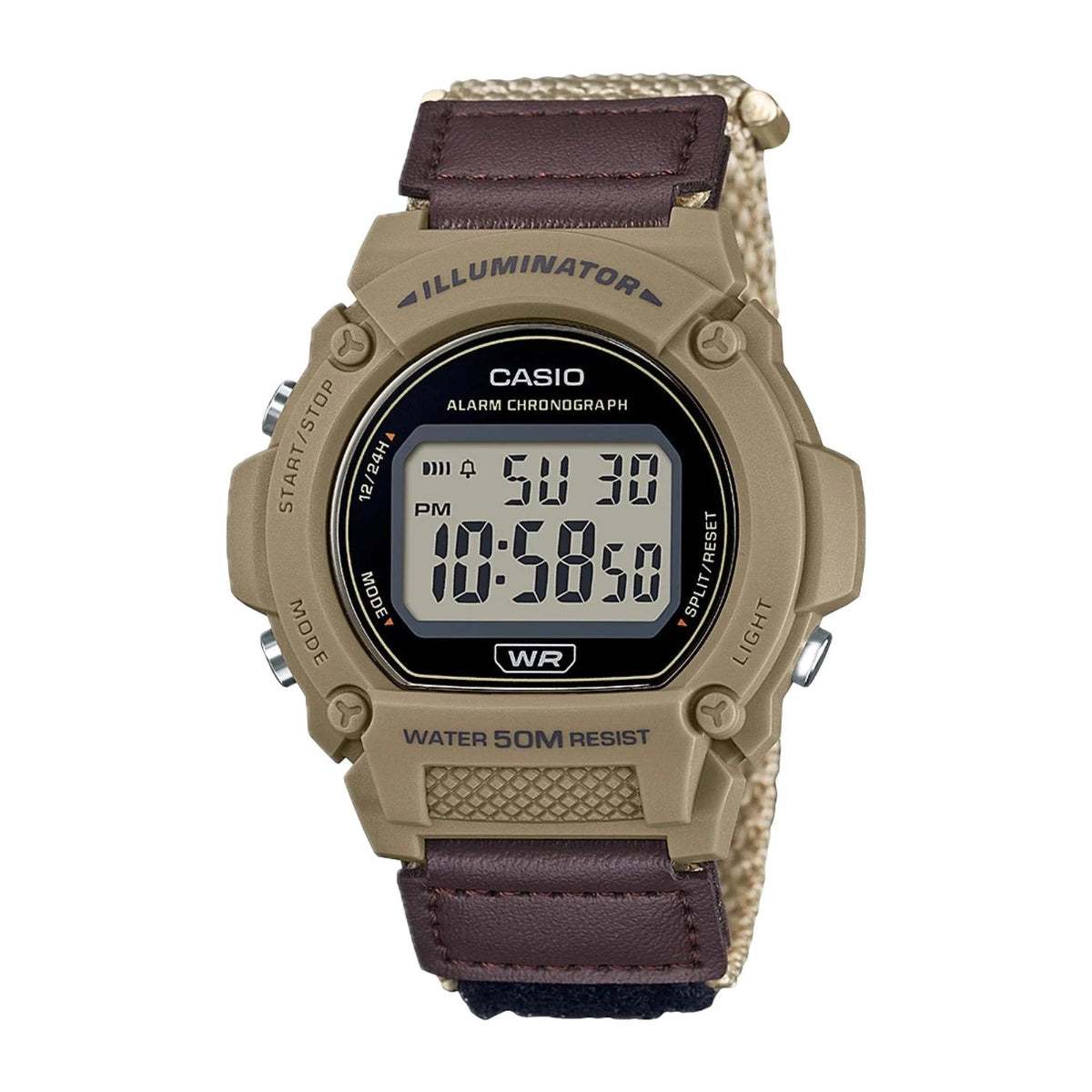 Casio Men's Classic Digital Brown  Watch with Clear Dial - W-219HB-5AVCF