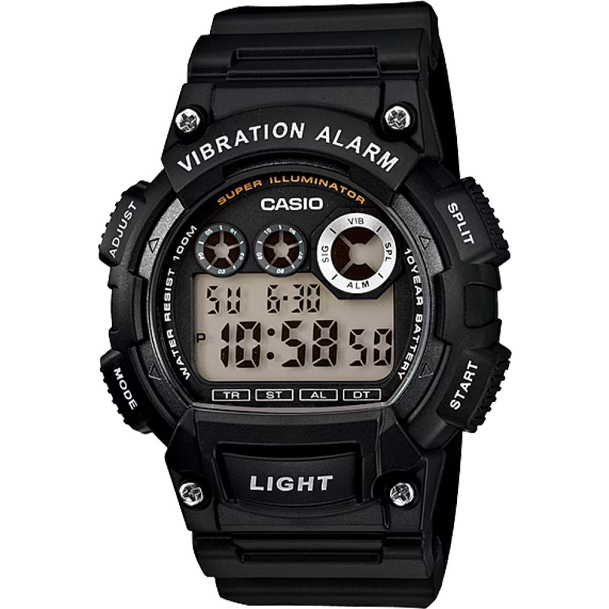 Casio Men's Shock-Resistant Digital Sport Watch with Black Dial - W-735H-1AV