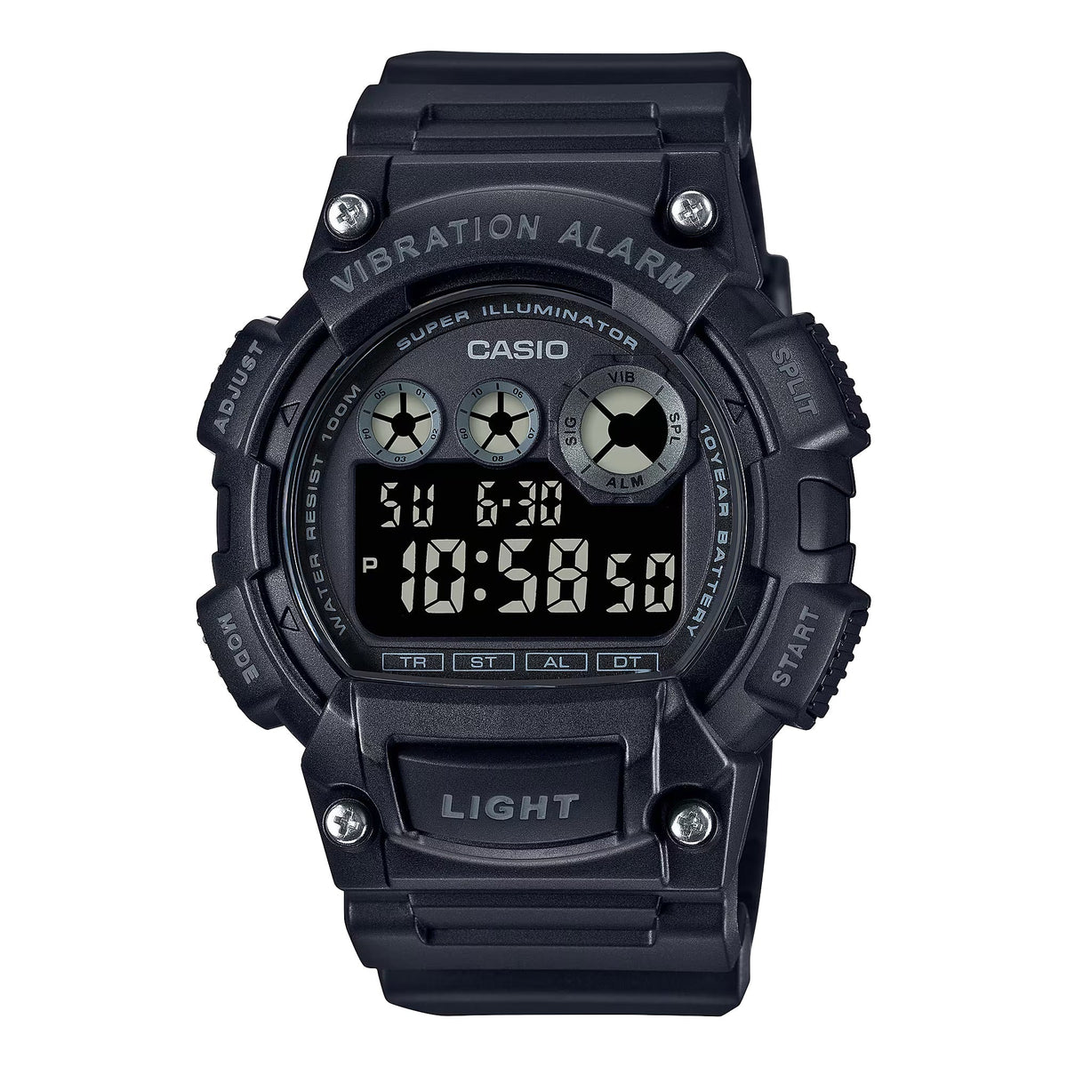 Casio Men's Shock-Resistant Digital Sport Watch with Black Dial - W-735H-1BV