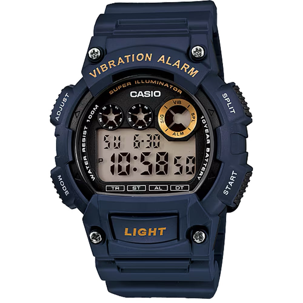 Casio Men's Shock-Resistant Digital Sport Watch with Navy Blue Band - W-735H-2AV