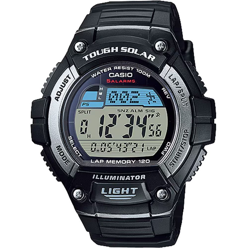 Casio Men's Digital Watch with Black Strap - W-S220-1AV