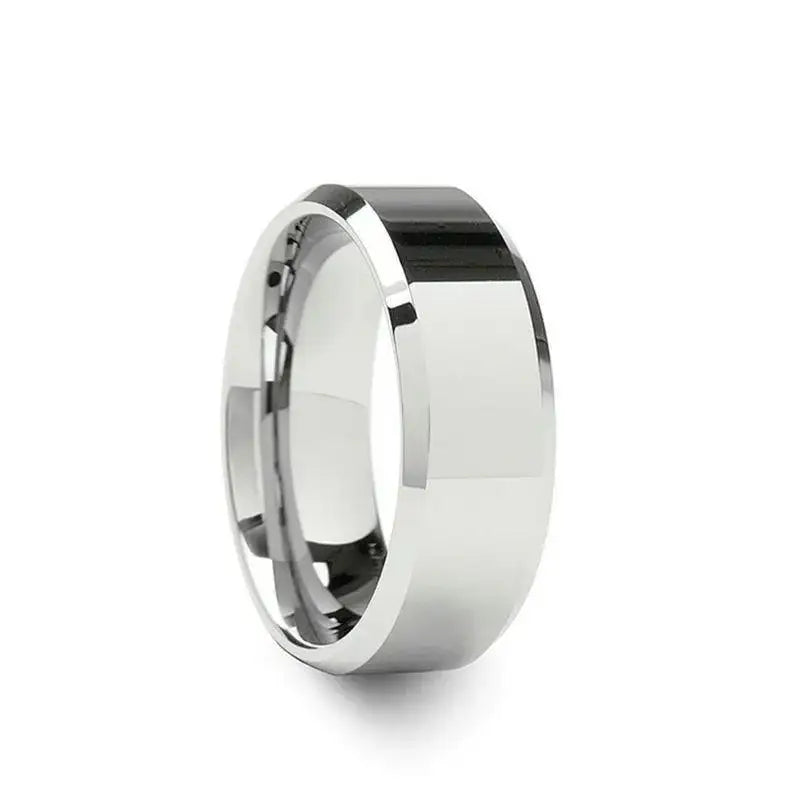 CALERA Cobalt Chrome Ring with Beveled Edges and Polished Finish (4mm–8mm)