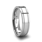 ANCHORAGE Men’s Tungsten Wedding Band with Dual Offset Grooves - 6mm or 8mm