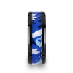 RECOIL Black Ceramic Ring with Blue and White Camouflage Inlay - 8mm