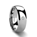 BERKSHIRE Domed Diamond Tungsten Ring with .06 ct Diamond – 6mm or 8mm