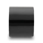 AXWELL Black Flat Pipe-Cut Tungsten Carbide Ring, Polished Finish — 20mm
