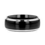 MASERATI Black Tungsten Ring with Polished Domed Beveled Edges (4mm–10mm)