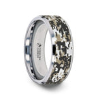 STEALTH Tungsten Carbide Wedding Ring with Engraved Digital Camouflage - 8mm