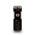 HELSING Black Ceramic Ring with Black and Orange Carbon Fiber and Orange Padparadscha Setting - 8mm