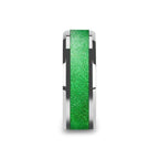 LAWRENCE Tungsten Carbide Bevel Edged Men’s Ring with Sparkling Green Inlay - 8mm
